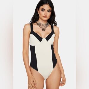 Le Lis Colorblock Sweetheart Neck Bodysuit - Size S - New